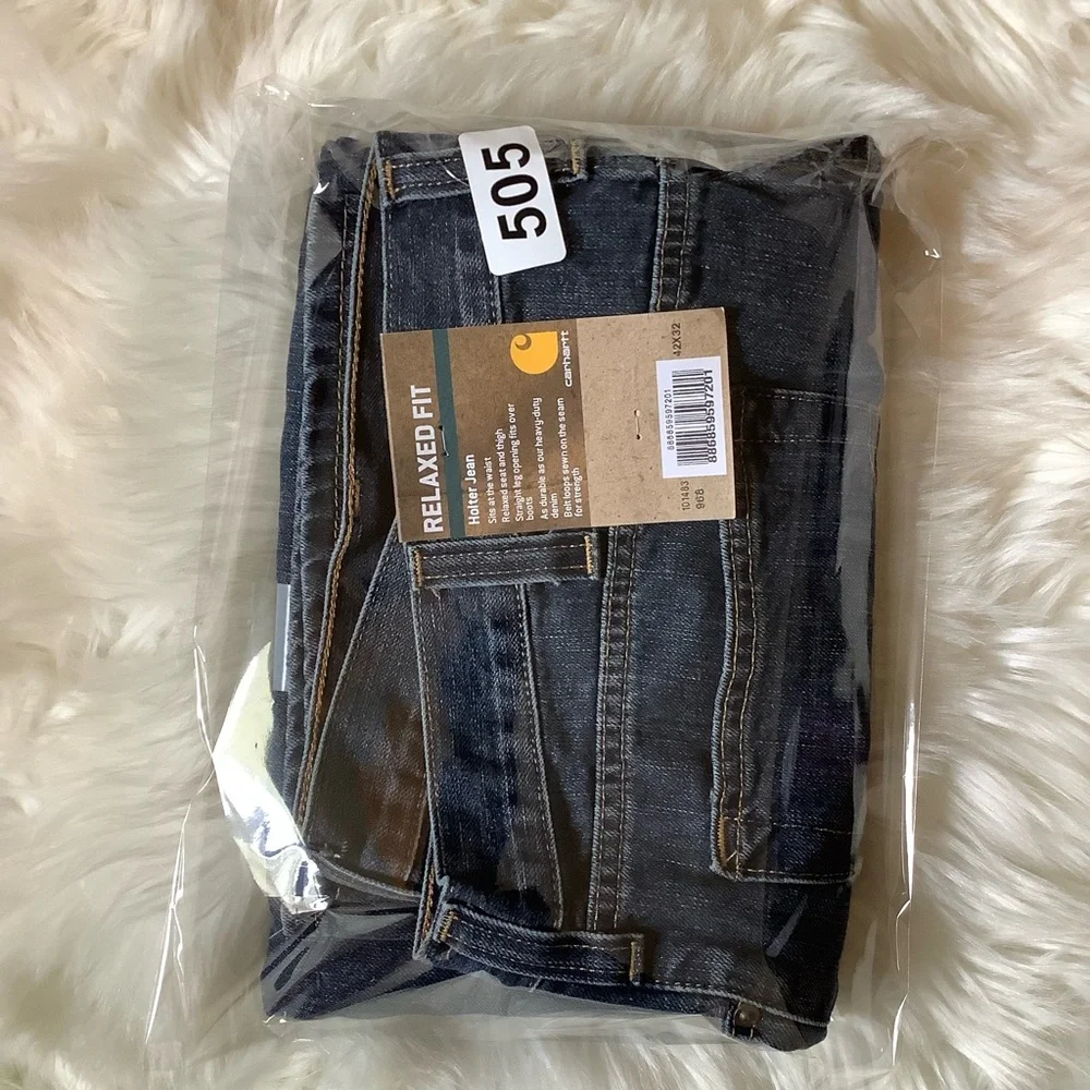 New Mens Carhartt Workwear‎ Holter Jeans 42 X 32 Relaxed Fit Straight Leg Denim